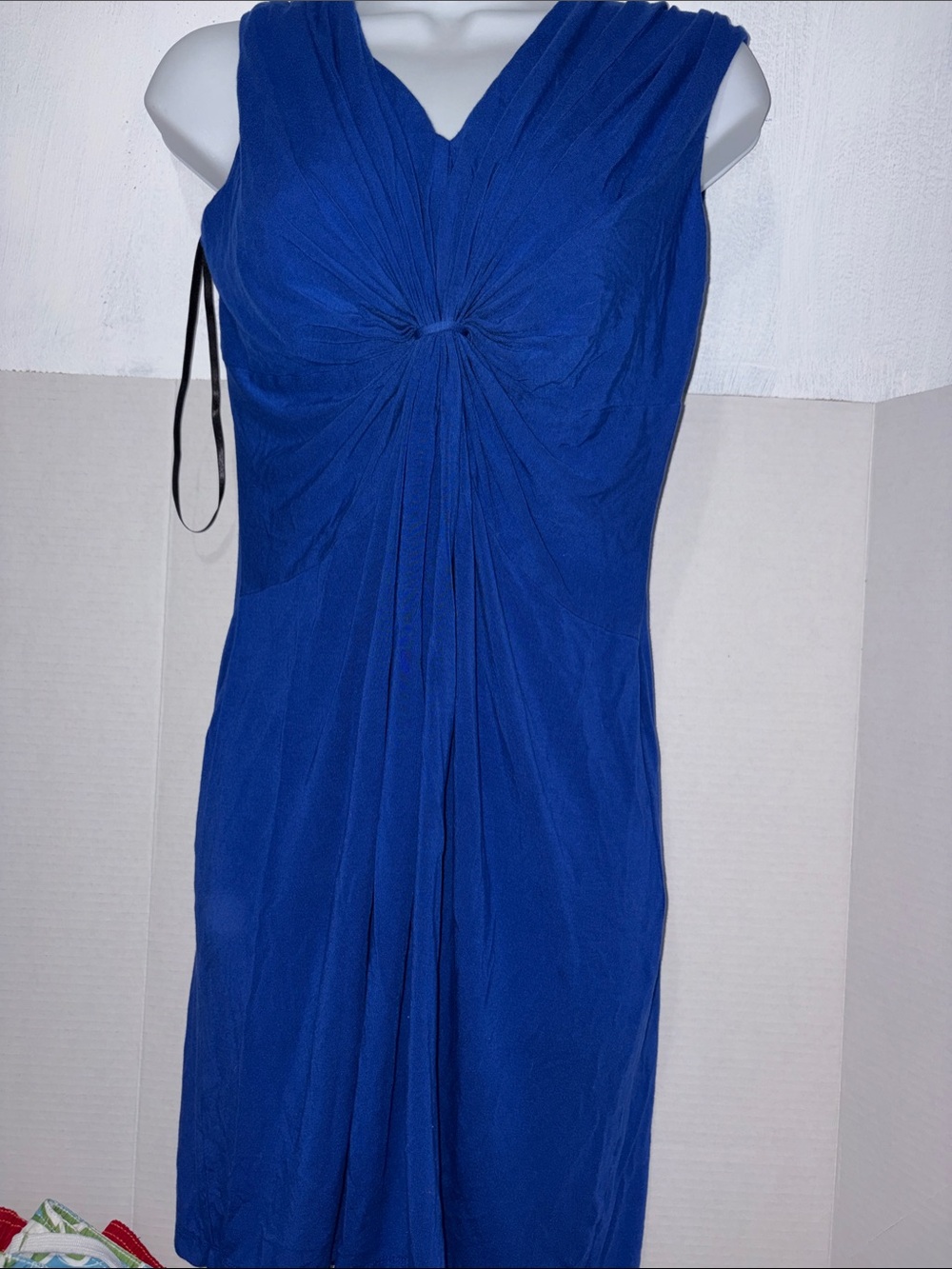 Women’s casual everyday Royal Blue Sleeveless Knot-Front Dress